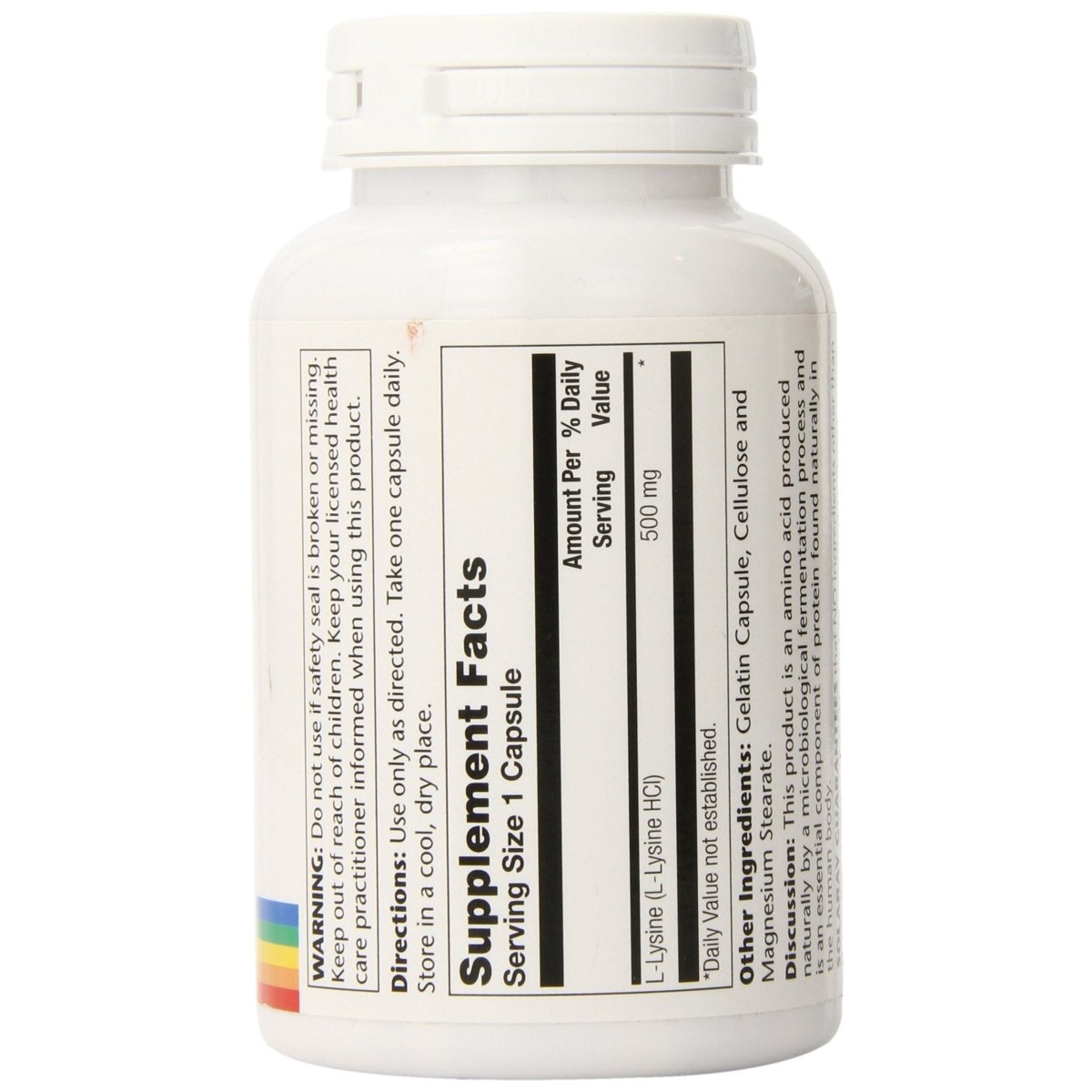 SOLARAY L-Lysine 500mg 120 VegCaps