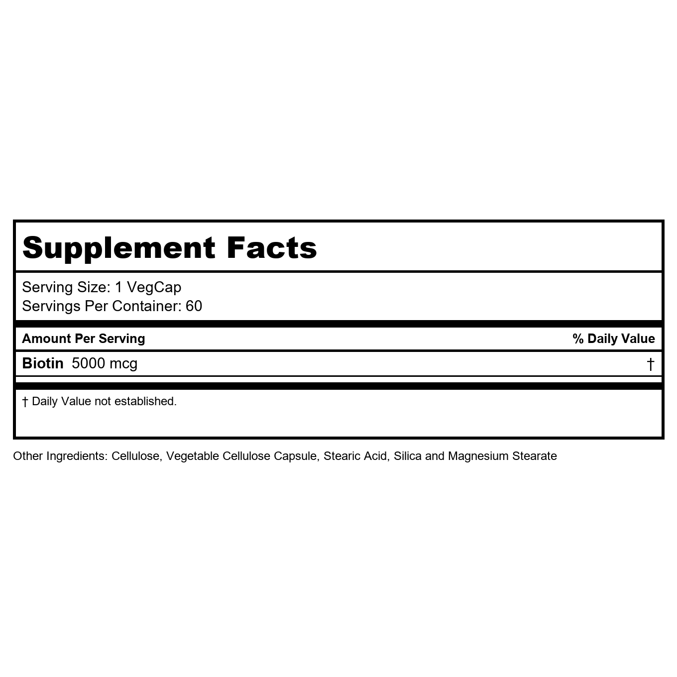 SOLARAY Two Stage, Timed Release Biotin 5000mcg 60 VegCap