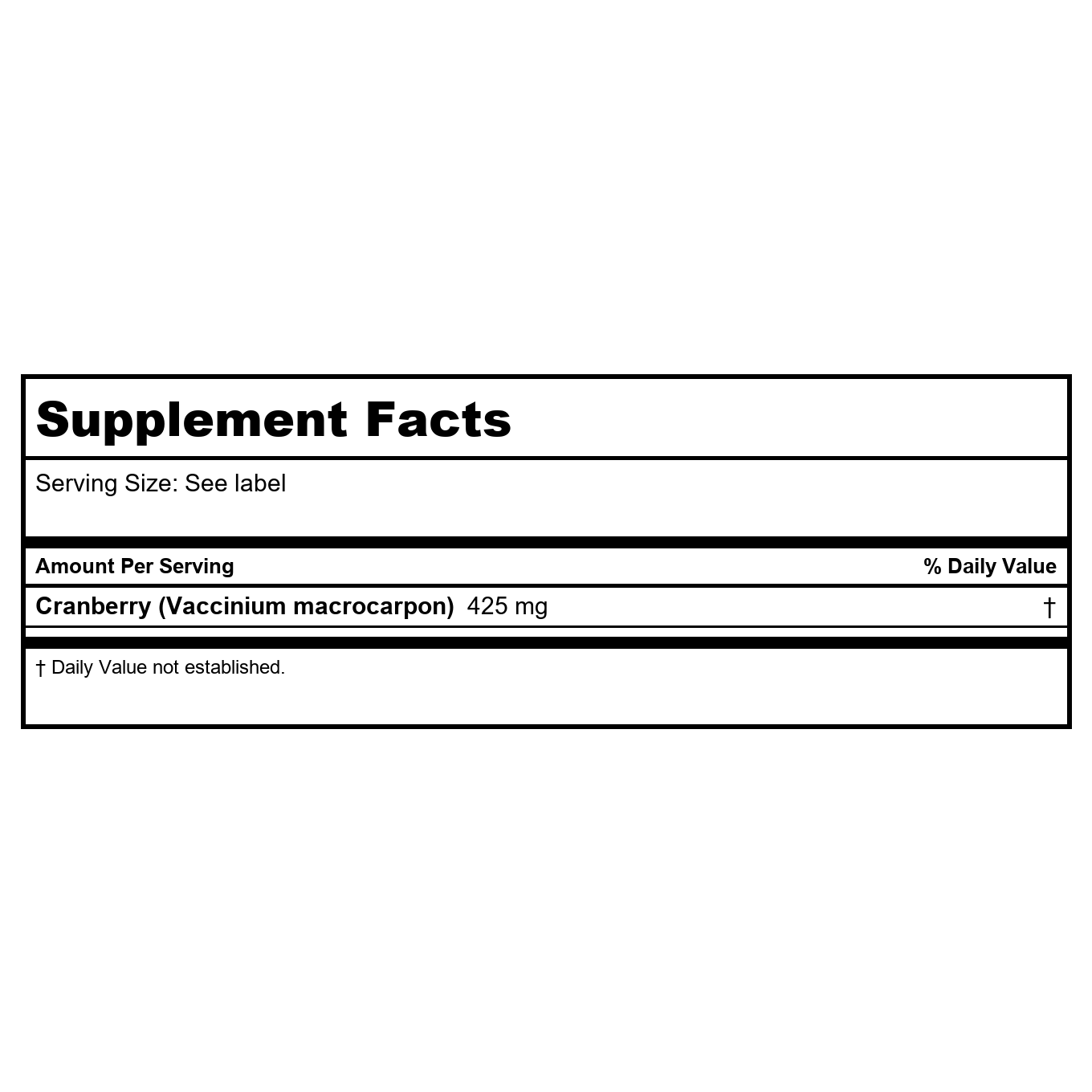Solaray Cranberry - 425 mg - 100 Capsules
