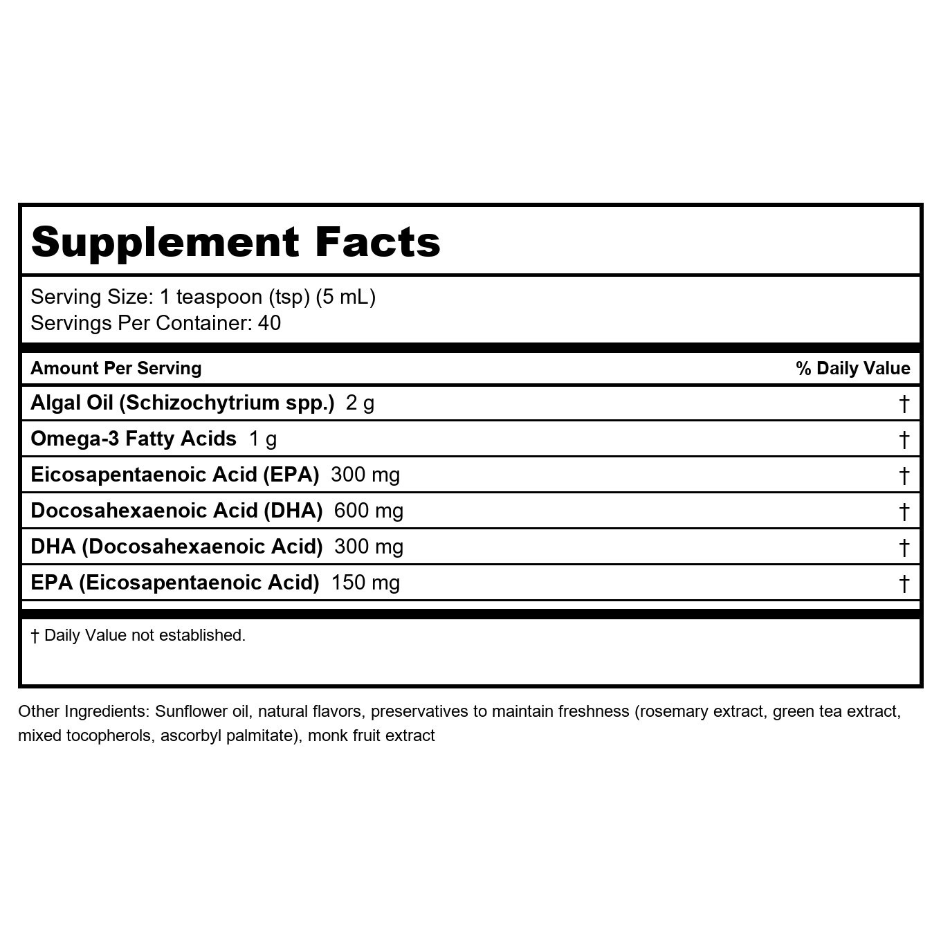 Nature's Way NutraVege Plant Based Omega-3 Extra Strength, Eye, Heart, and Brain Health, Cranberry-Orange Flavored Liquid, 6.8 oz