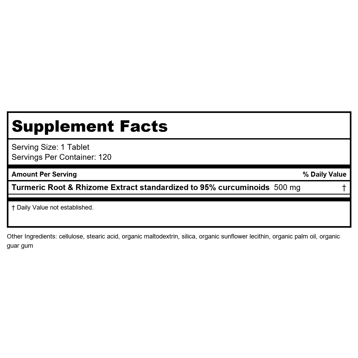 Nature's Way Turmeric Premium Extract Supports Joint Health Non-GMO Project Verified 500mg per Serving 120 Tablets