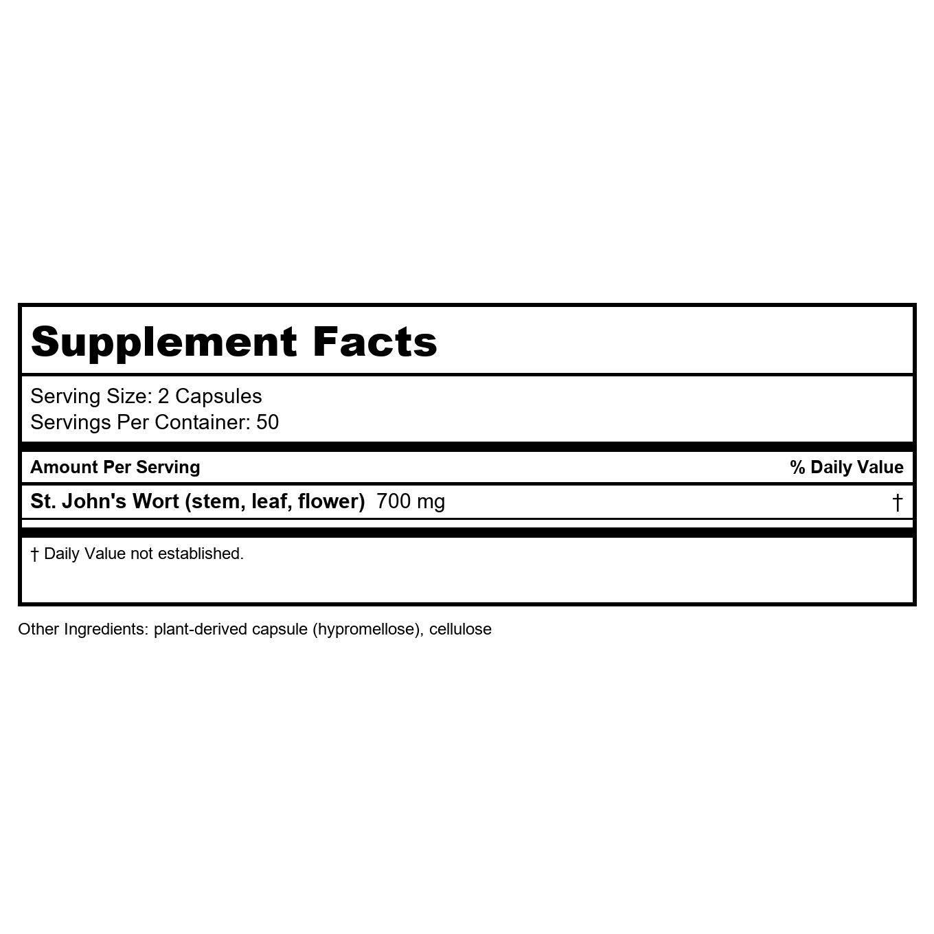 Nature's Way Premium St. John's Wort Herb, Promotes Positive Outlook, 700 mg per serving, 100 Vegan Capsules