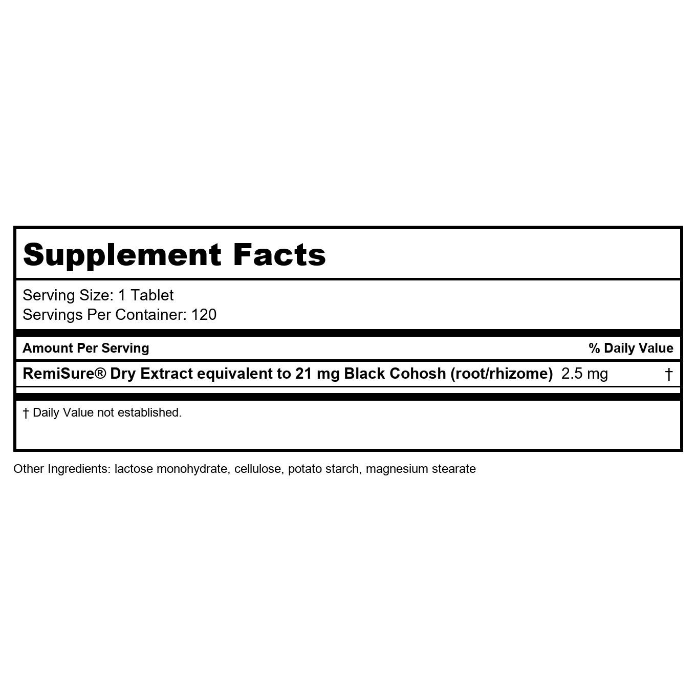 Nature's Way Remifemin, Menopause Relief, Reduces Hot Flashes and Menopause Symptoms, Estrogen-Free, 120 Tablets