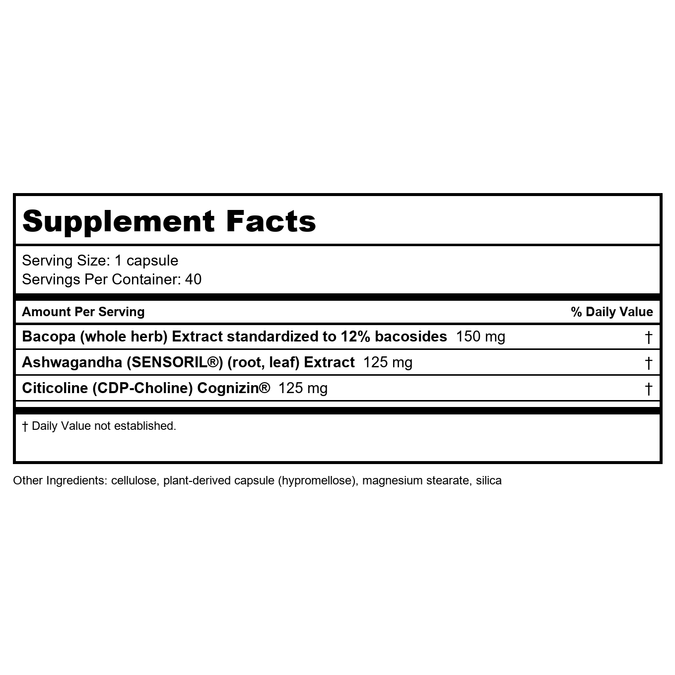 Nature's Way Clear Thinking Cognitive Performance, Ashwagandha, Reduces Stress and Supports Cognitive Performance, 40 Capsules