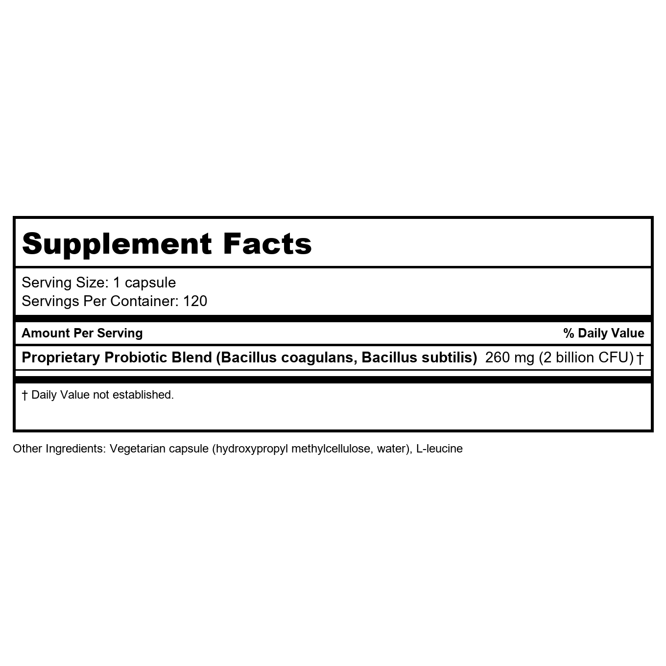 Klaire Labs Biospora Probiotic 2 Billion CFU 120 Vcaps