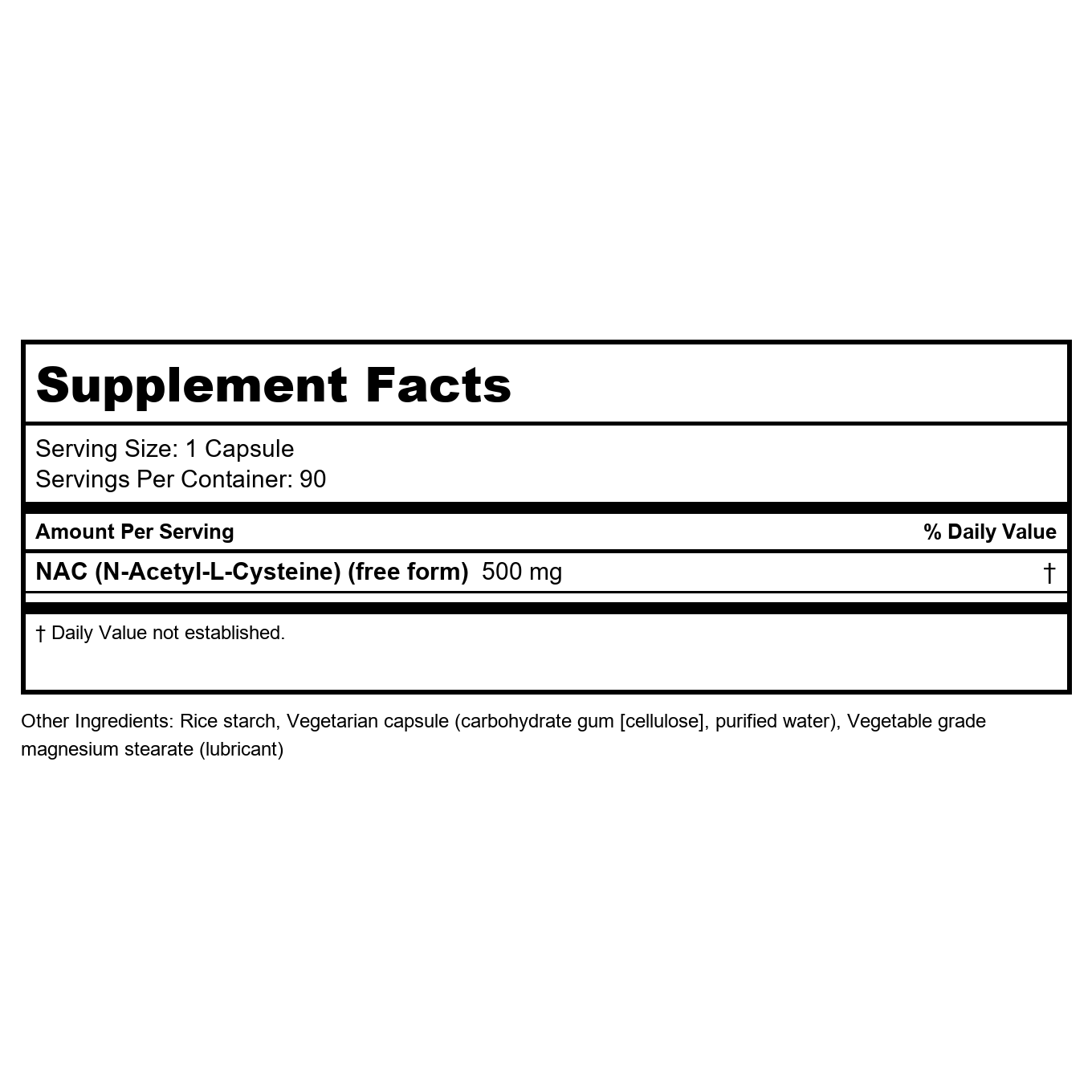 Bioclinic Naturals NAC 500mg 90 Vcaps