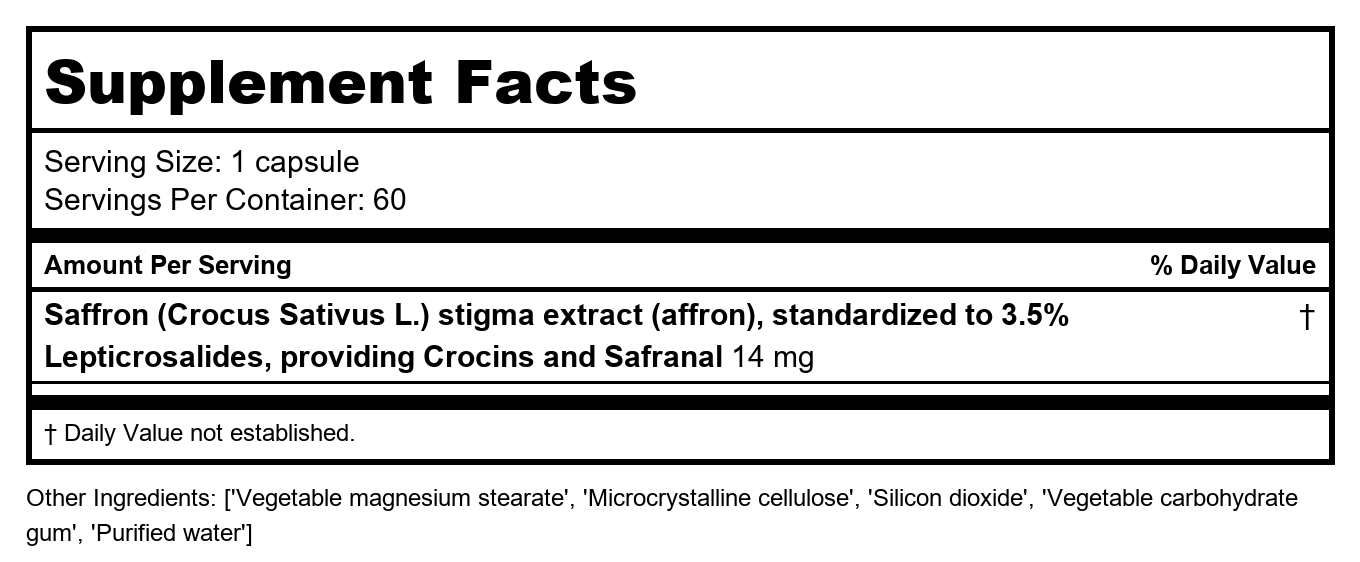 NFH Saffron SAP 60 Capsules