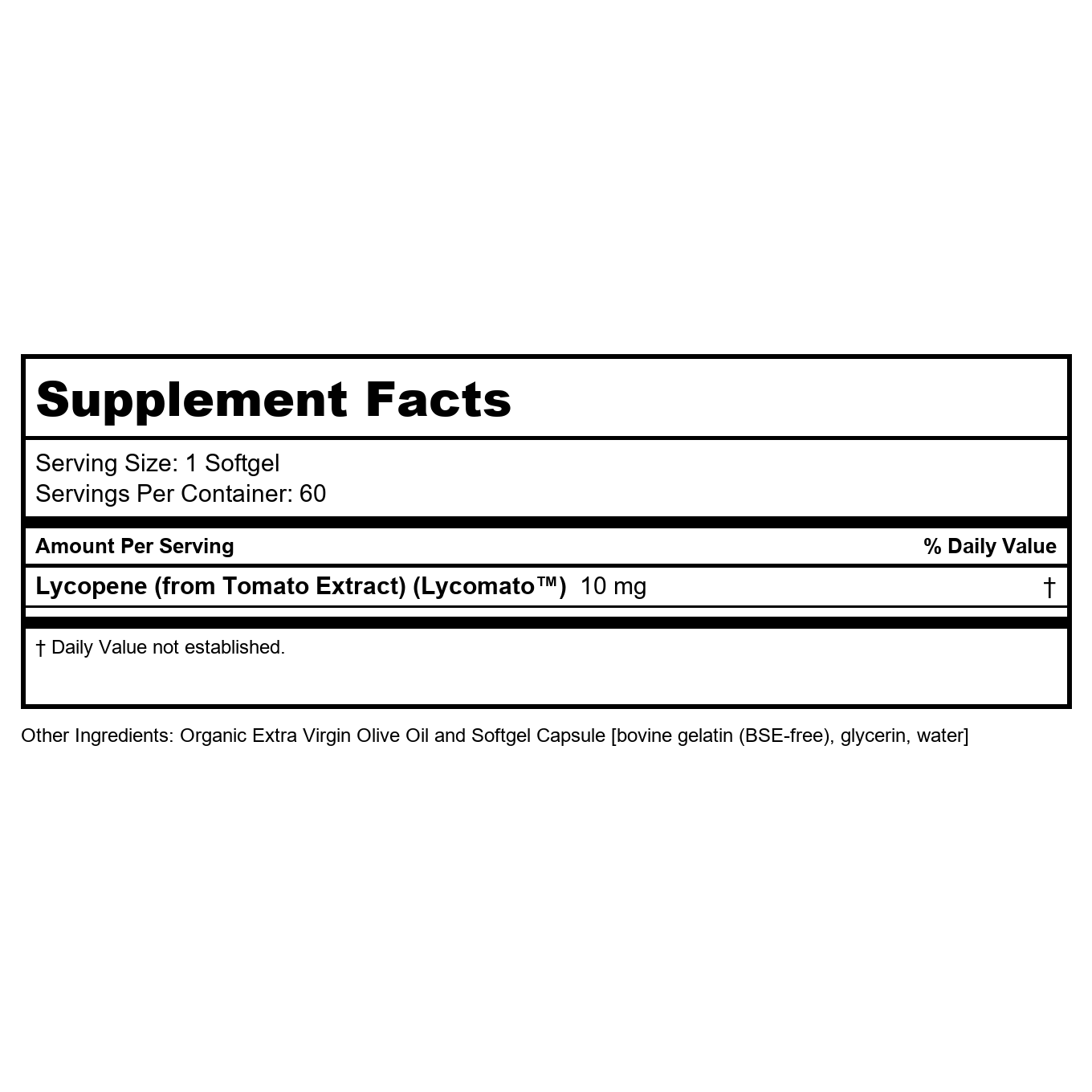 Now Foods Lycopene 10 mg 60 Softgels - 3060