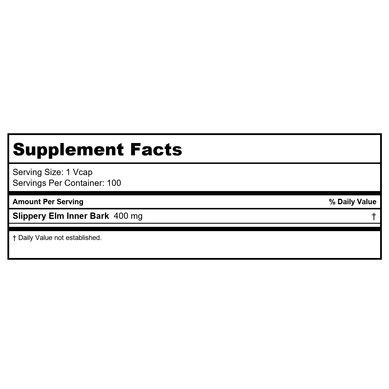 Now Foods Slippery Elm 400 mg 100 Vcaps - 4750