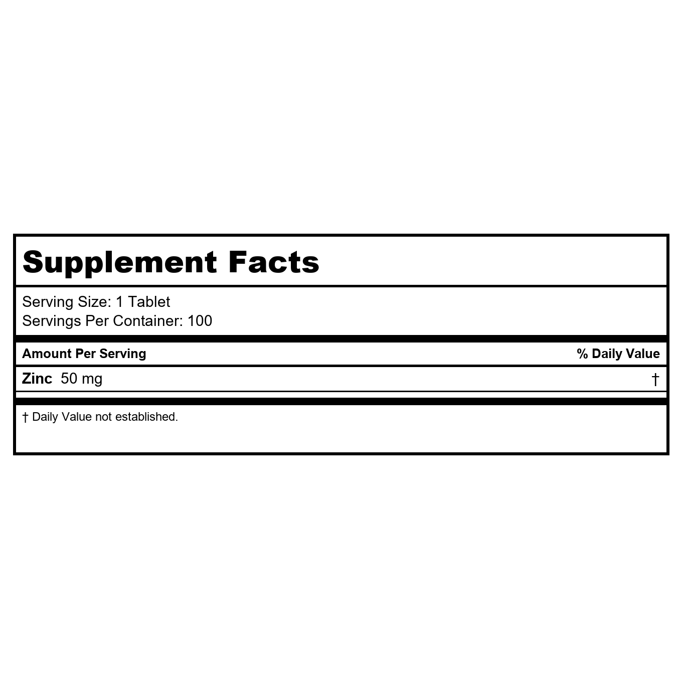 Now Foods Zinc 50mg 100 Tablets - 1520 - 2 Pack