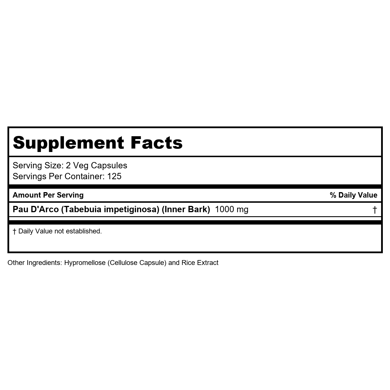 Now Foods Pau D'Arco 500 mg 250 Vcaps - 4726