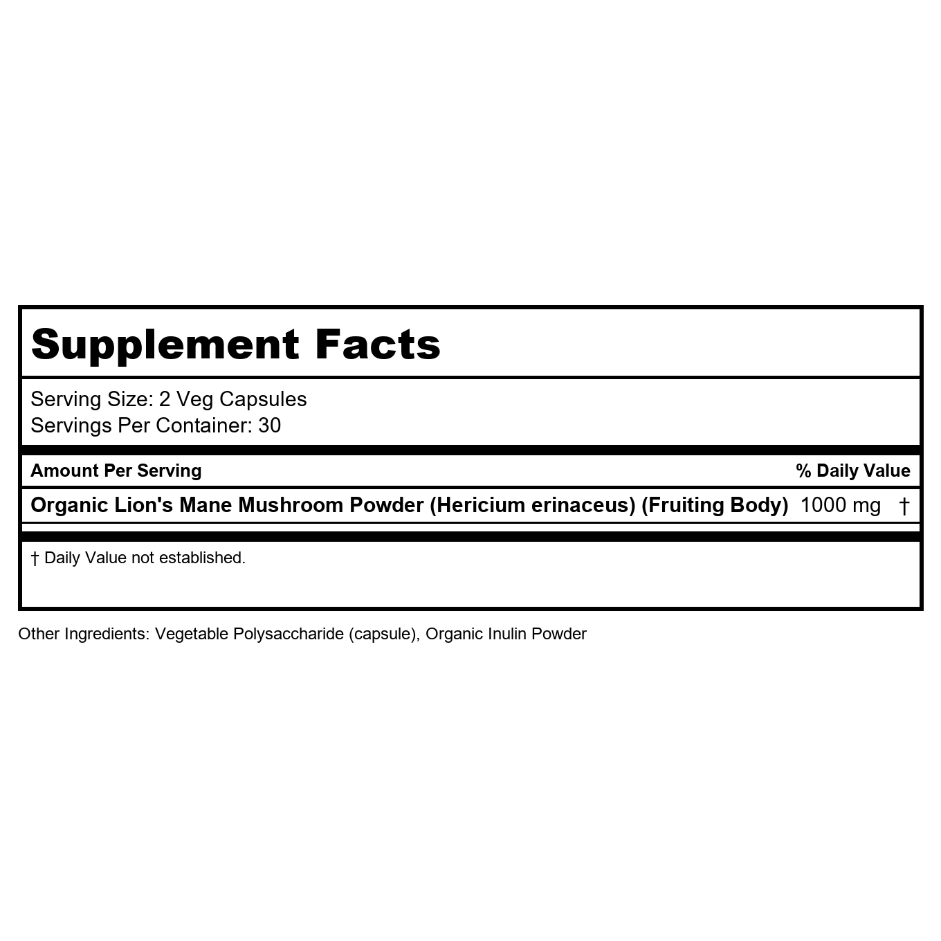 Now Foods Lion's Mane 500 mg 60 Vcaps