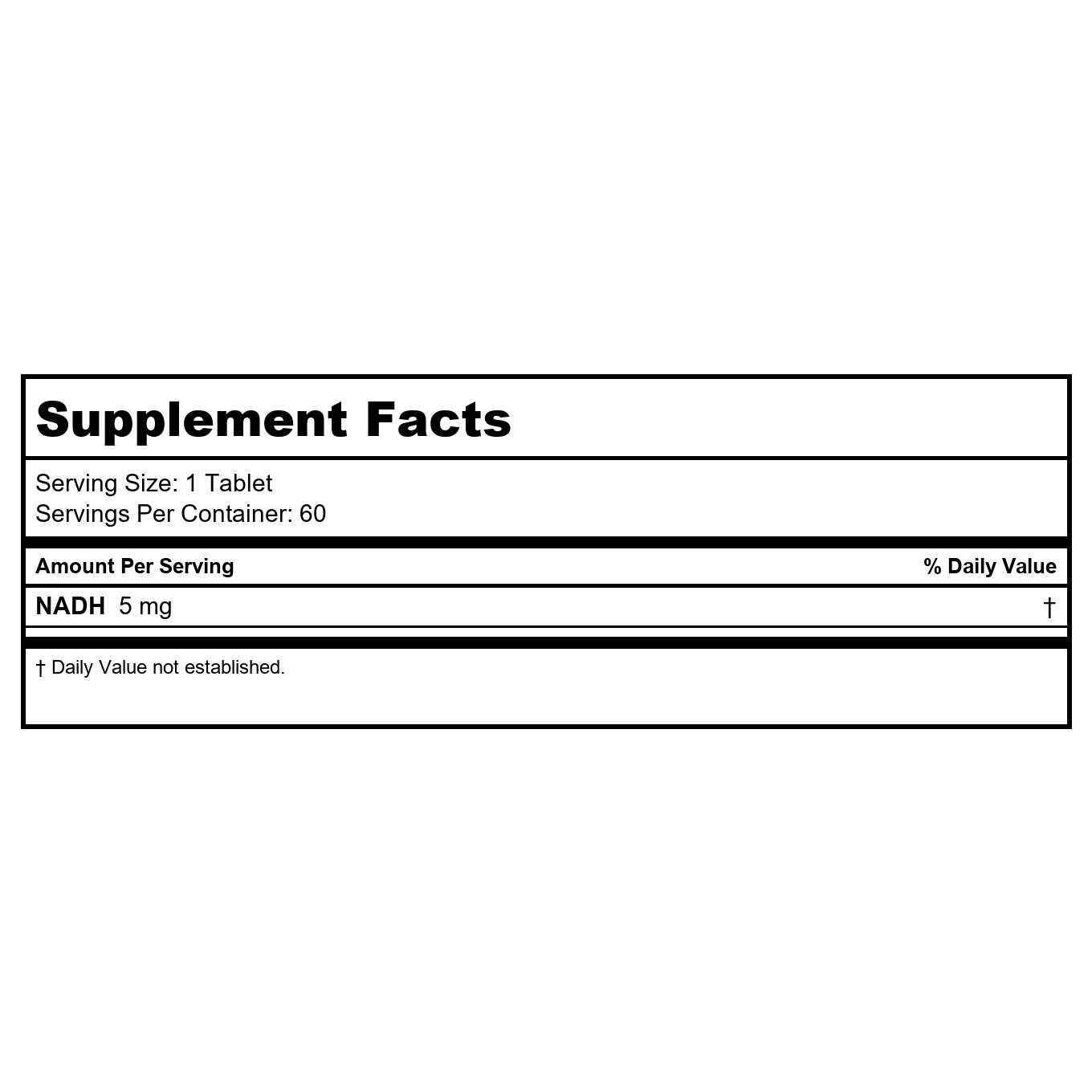 Ecological Formulations NADH 5mg 60 Tablets - 2 Pack