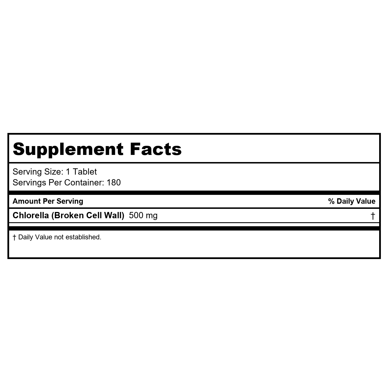Healthy Origins Organic & Kosher Chlorella 500mg 180 Tablets