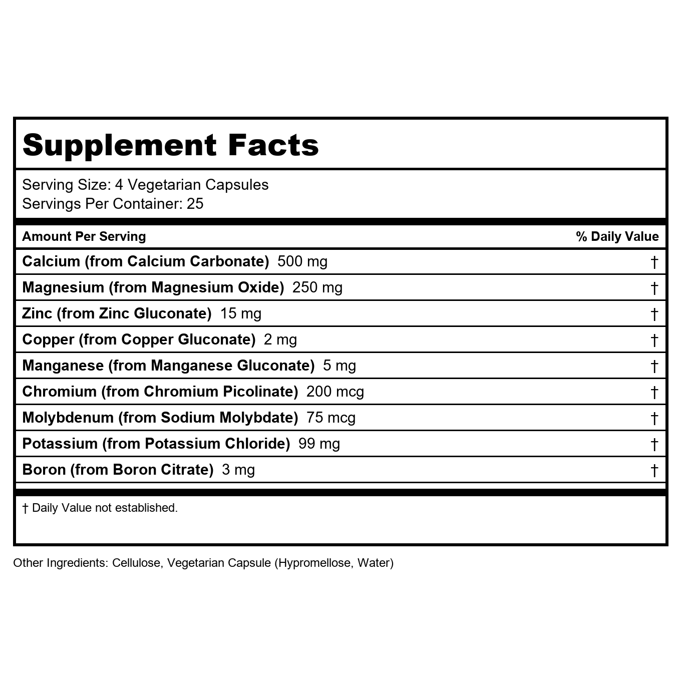Nature's Life Mega Minerals Iron-Free 100 Vcaps 488