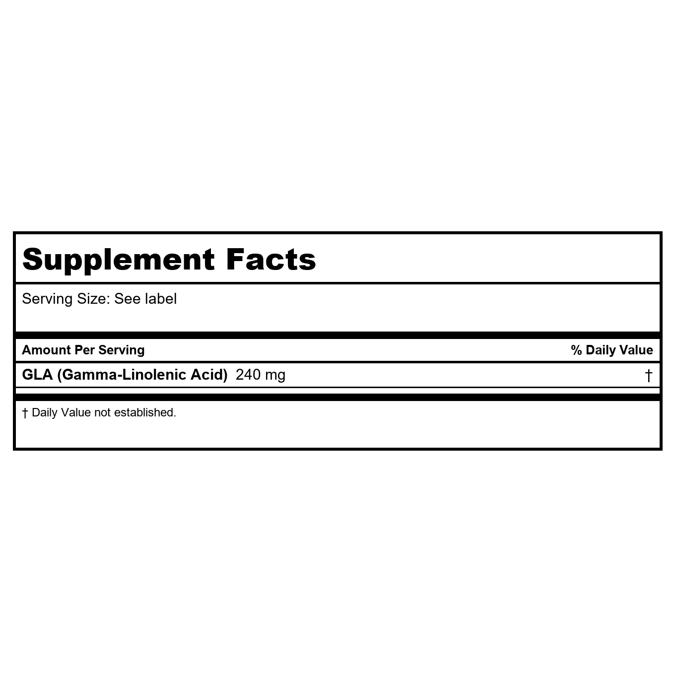 NuMedica Borage GLA 240CP 90 Softgels