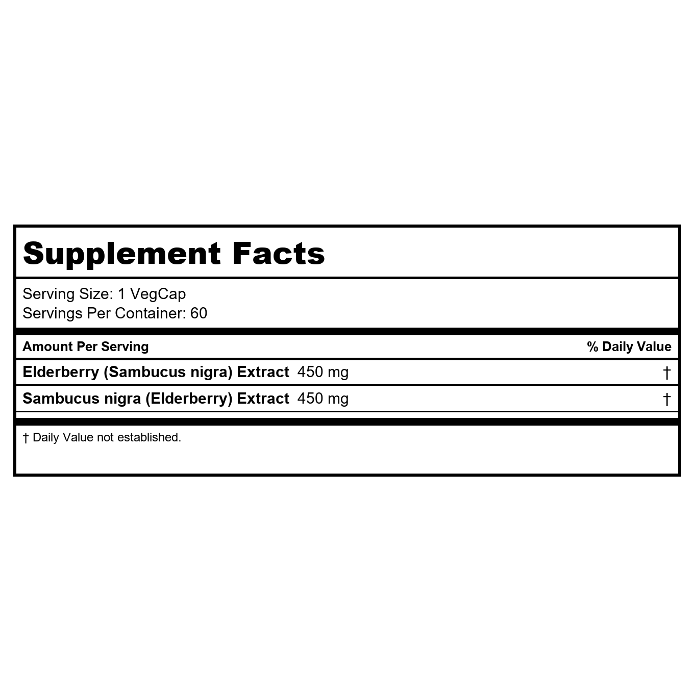 Solaray - Elderberry Sambucus Nigra 450 mg. - 100 Capsules - 2 Pack