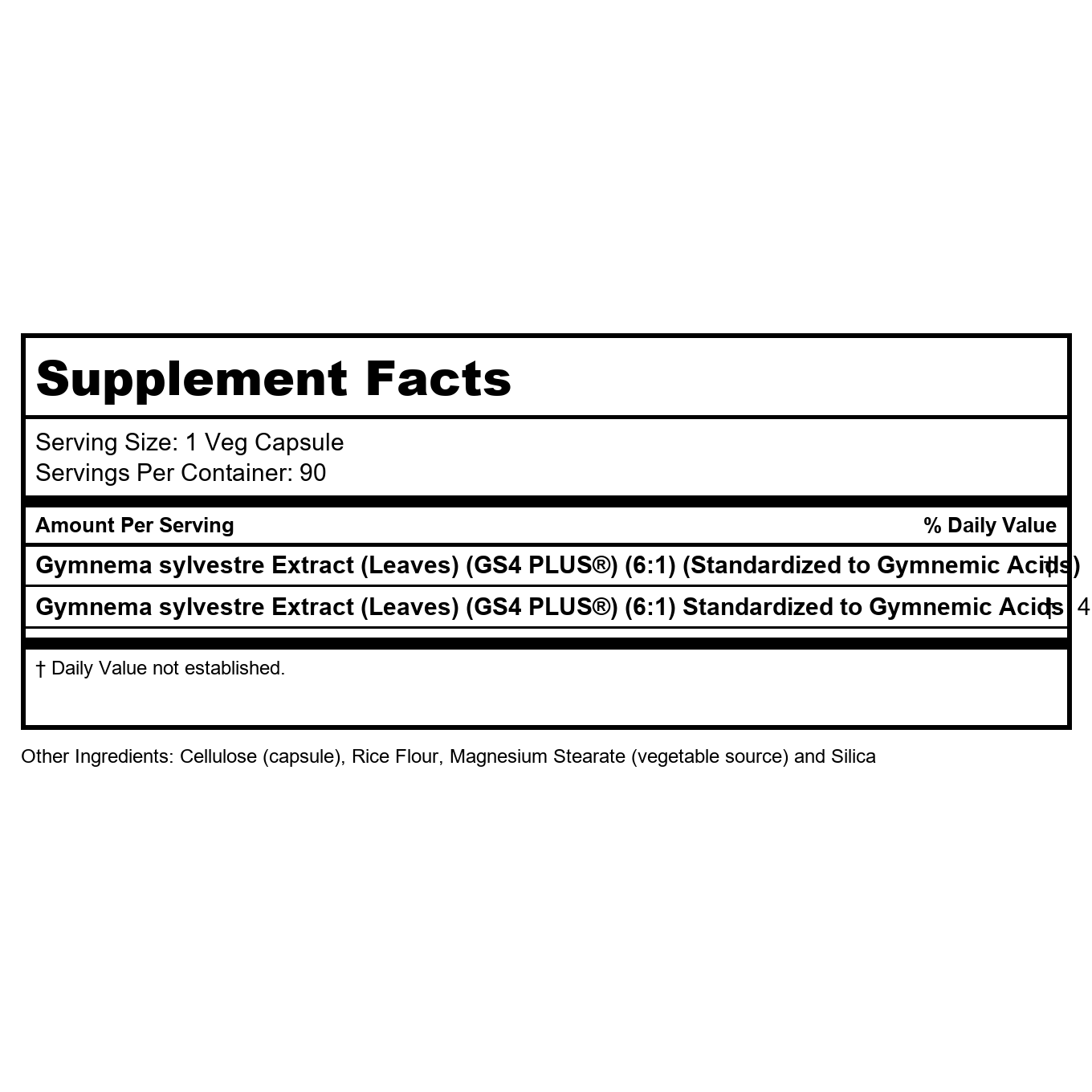 Lucky Herbs Gymnema Sylvestre 400 mg 90 Vcaps