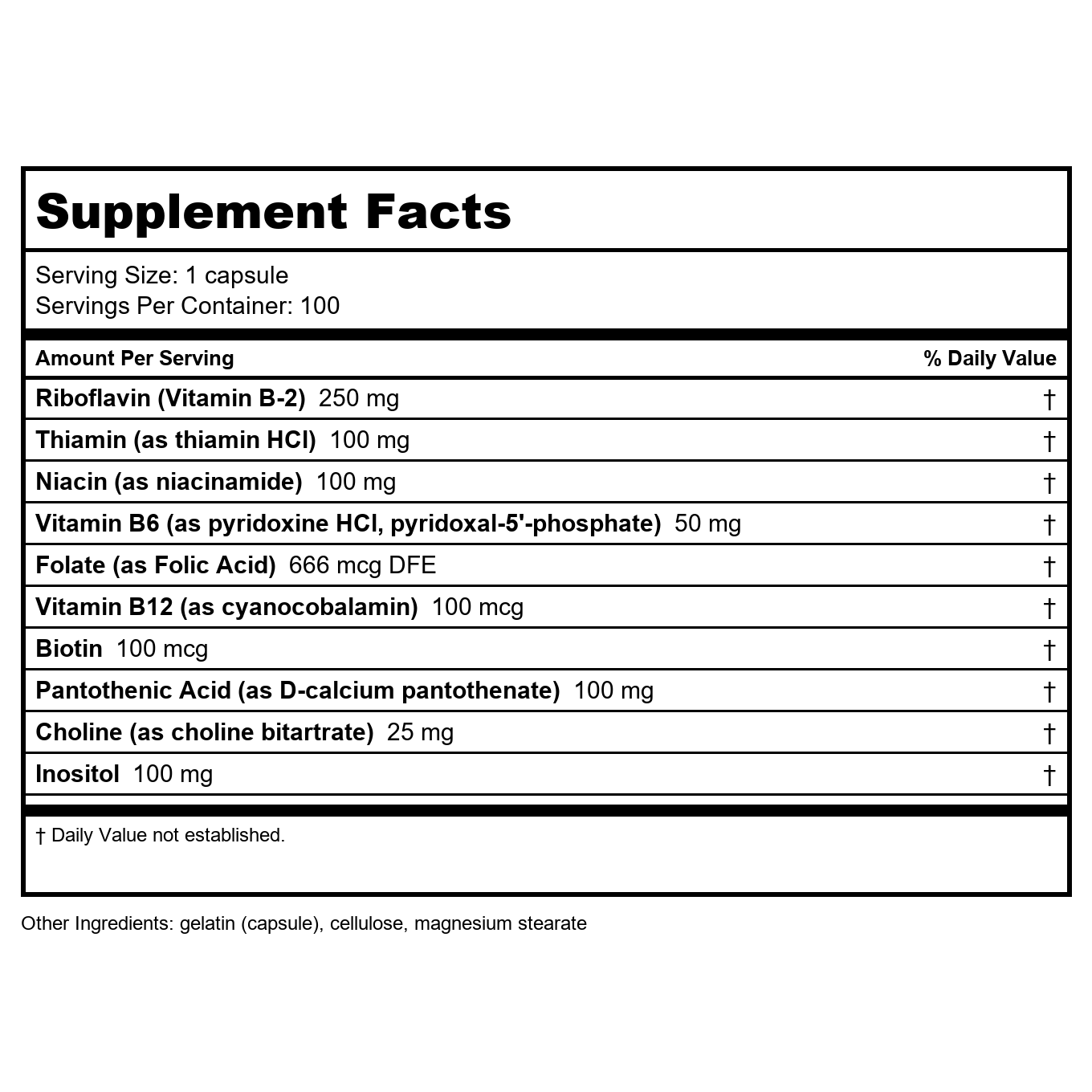 Nature's Life Vitamin B-2 250mg 100 Tablets PN