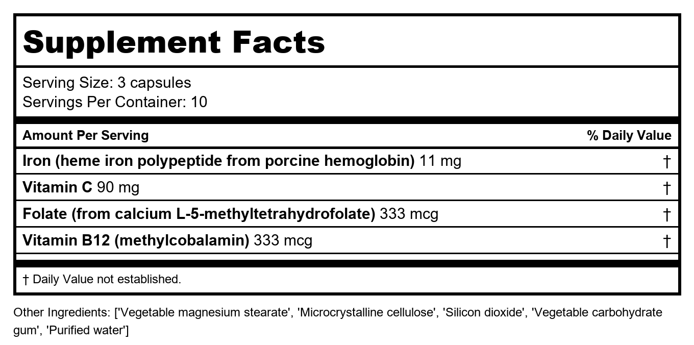 NFH Heme Iron SAP 30 Capsules