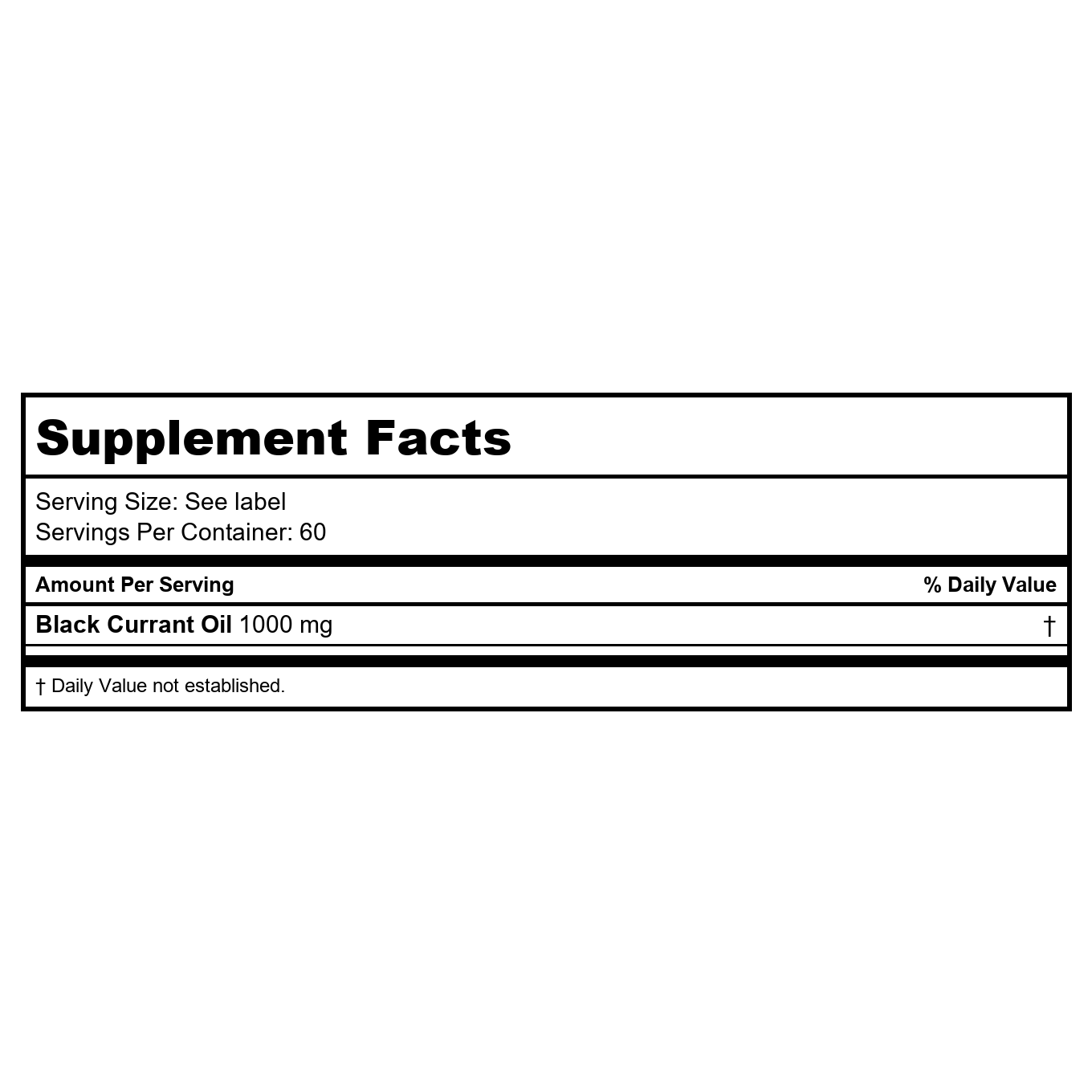 Nature's Life Black Currant Oil 60 Softgels