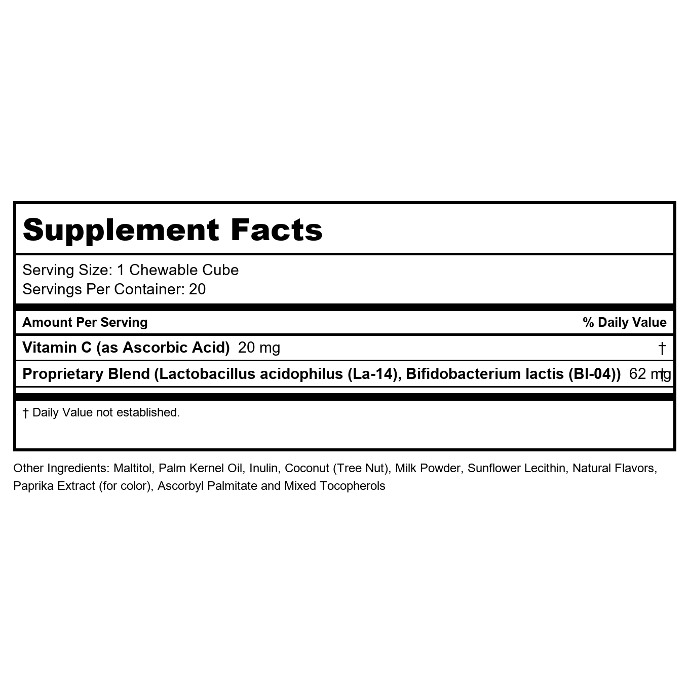 Ortho Molecular Flora Bites 20 Chewables