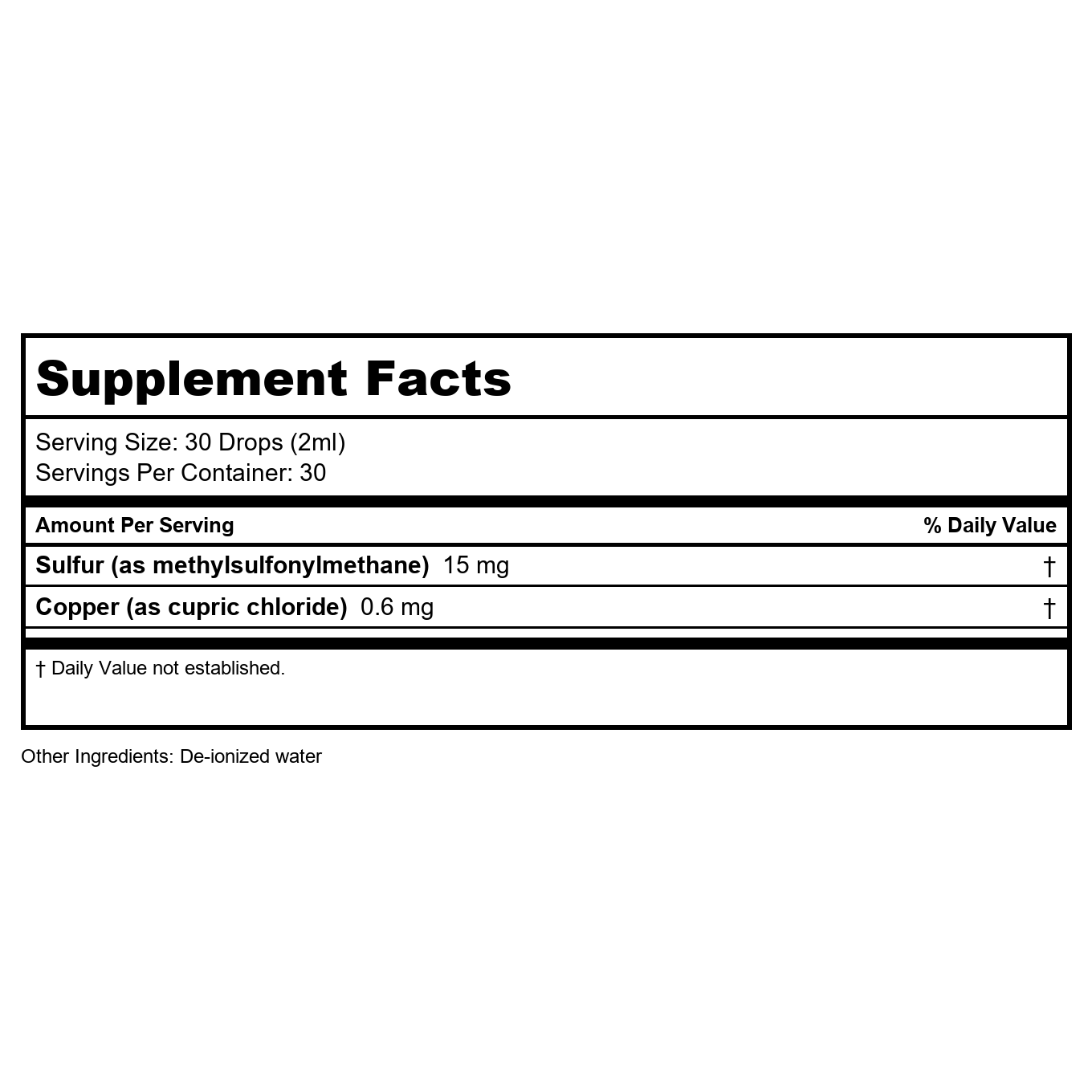 Eidon Ionic Minerals Liquid Sulfur Concentrate 2 Oz Bottle