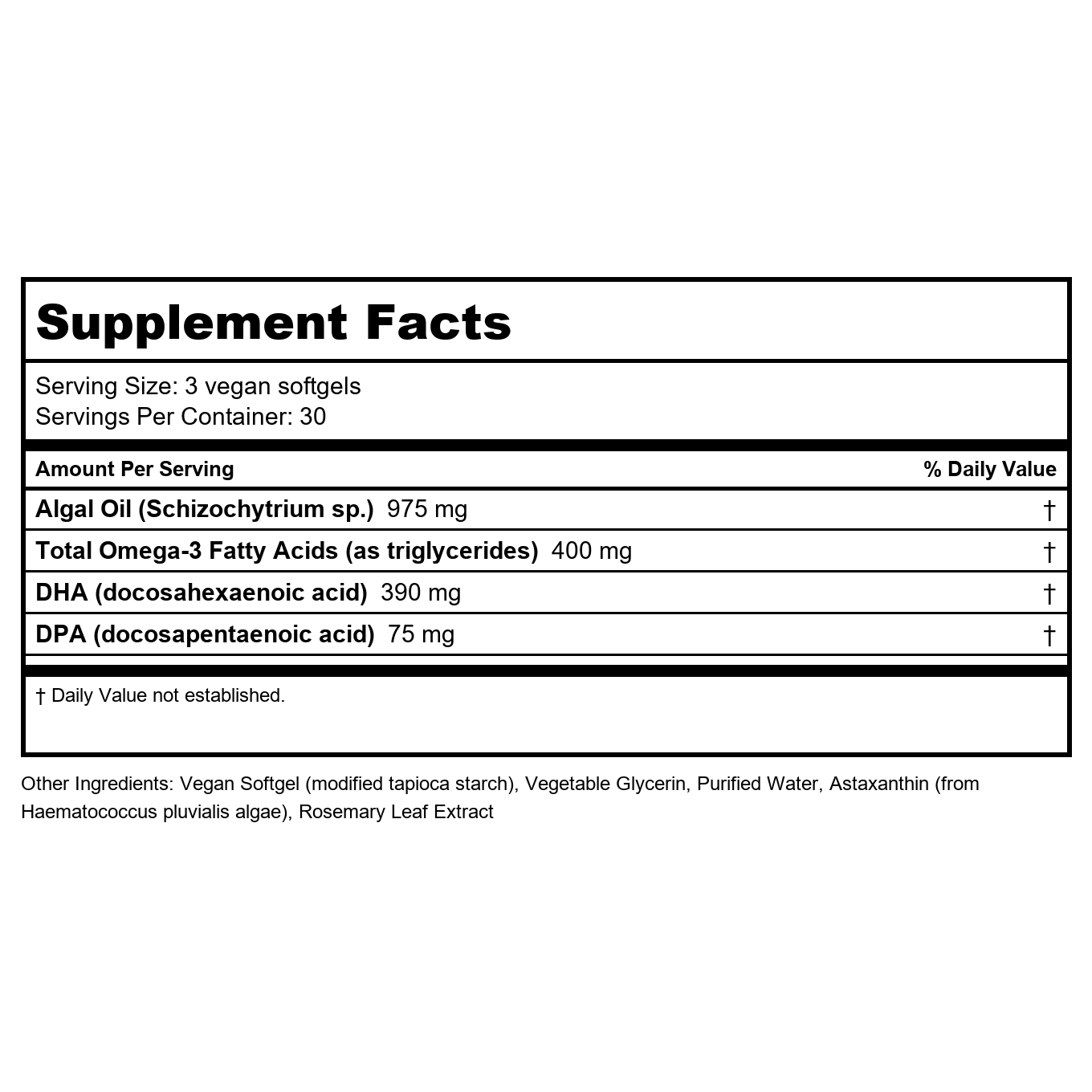 Vital Nutrients Ultra Pure Vegan Omega SPM 90 Mini Softgels
