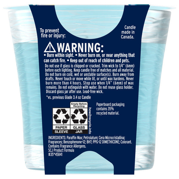 Glade Single Wick Candle, Aqua Waves