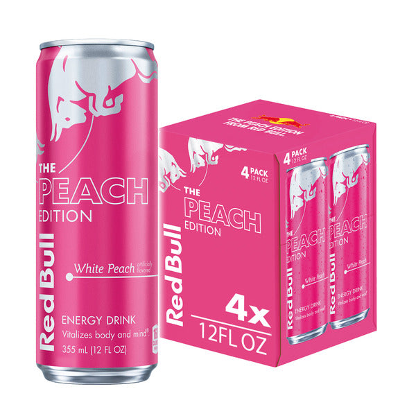 Red Bull Peach Edition Energy Drink White Peach Multipack Cans