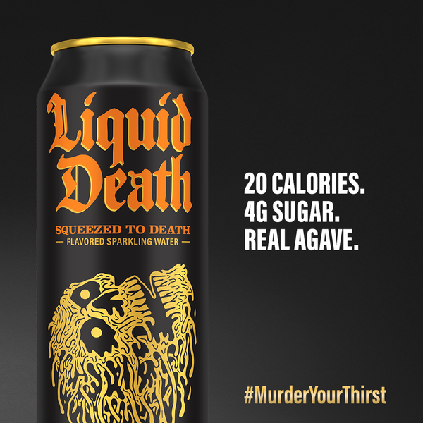 Liquid Death Flavored Sparkling Water, Squeezed to Death