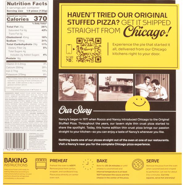 Nancy's Chicago Style Thin Crust Lot a Meat Pizza