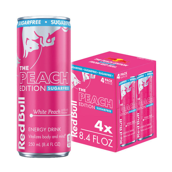 Red Bull Peach Edition Sugarfree White Peach Energy Drink Multipack Cans