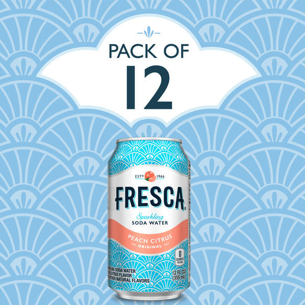 Fresca Peach Soda Sparkling Flavored Soda Pop Soft Drink Zero Calorie And Sugar Free