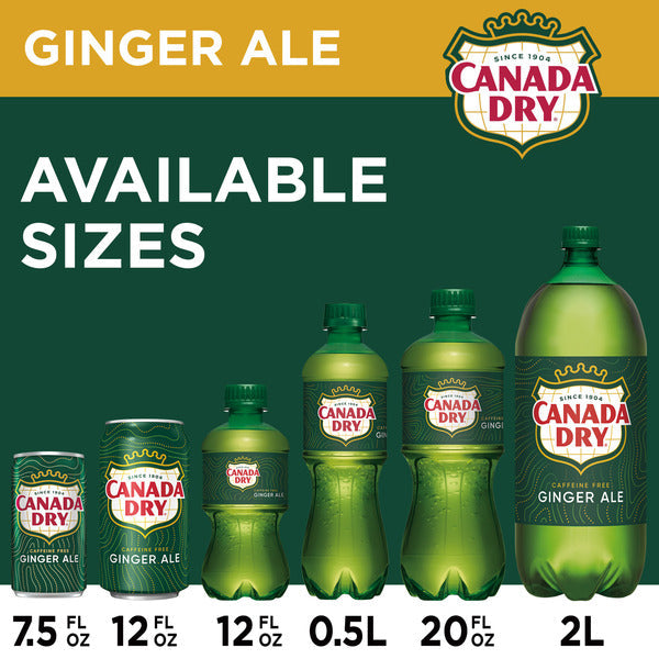 Canada Dry Ginger Ale Soda, 12 fl oz bottles, 8 pack