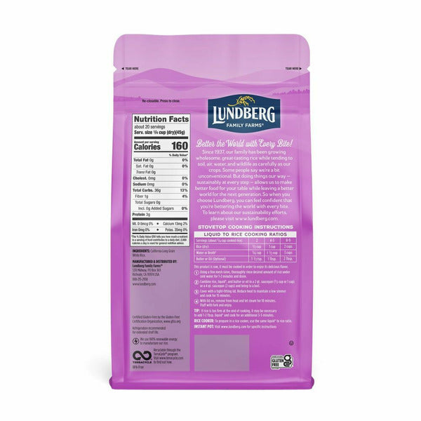 Lundberg Family Farms Gourmet, California White Jasmine Rice