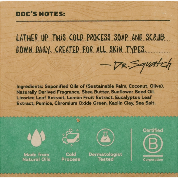 Dr. Squatch Light Grit Men's Natural Rainforest Rapids Soap