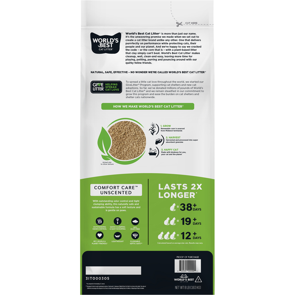 World's Best Cat Litter Comfort Care Unscented Cat Litter