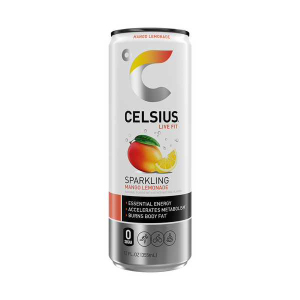Celsius Sparkling Mango Lemonade, Energy Drink
