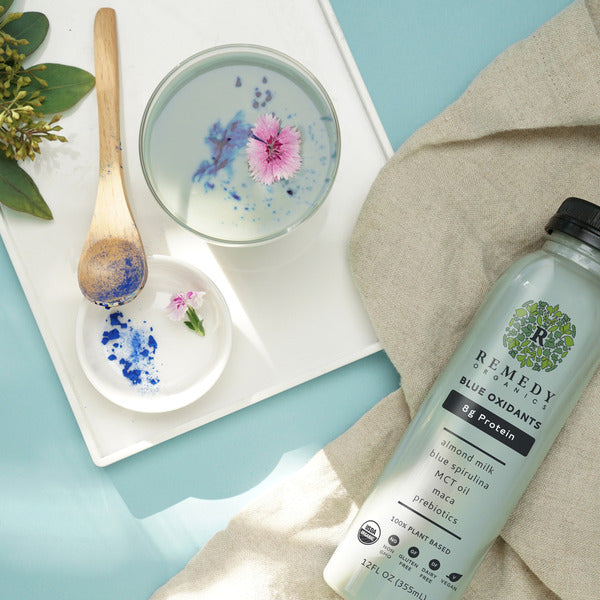 Remedy Organics Blue Essentials, Plant Based Protein, Ready-to-Drink