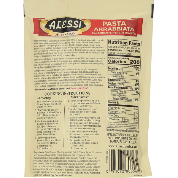 Alessi Arrabbiata Calabrian Pepper and Tomato Pasta