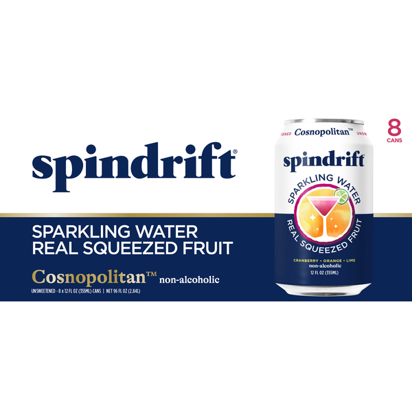 Spindrift Unsweetened Non-Alcoholic Cosnopolitan Sparkling Water