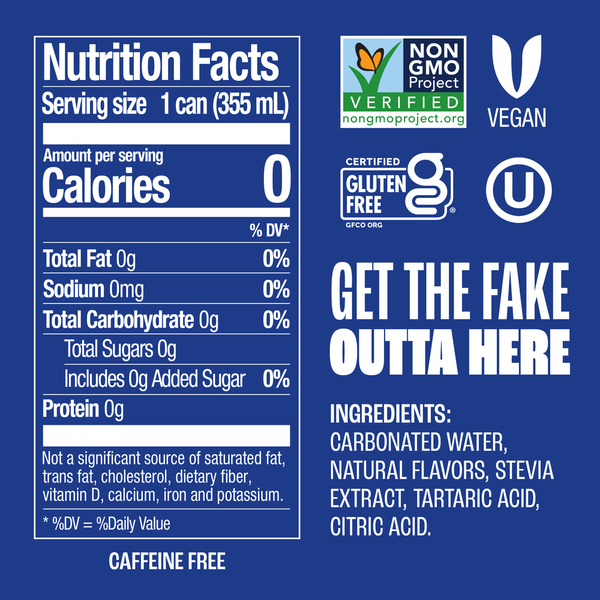 Zevia Soda, Zero Sugar, Caffeine Free Cola
