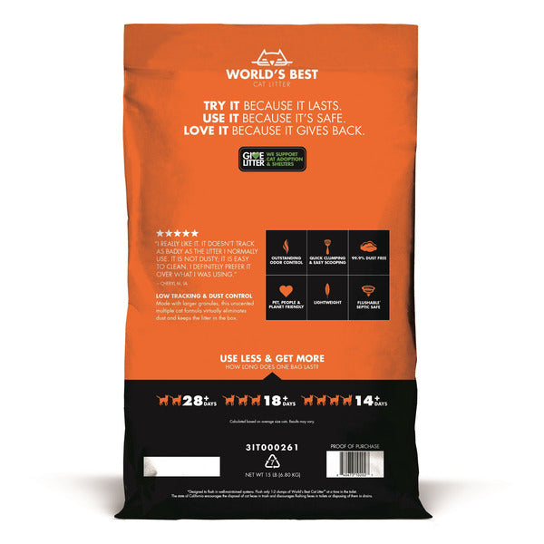 World's Best Cat Litter Low Tracking & Dust Control