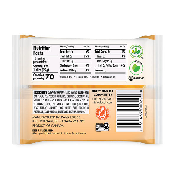 Daiya Deliciously Dairy Free Cheddar Style Slices