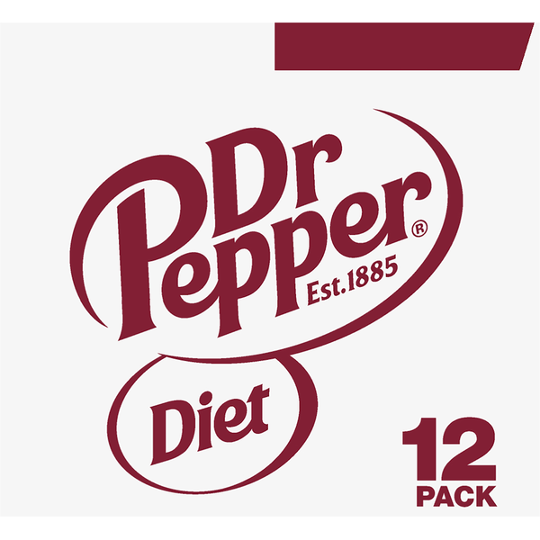 Dr Pepper Soda, Diet, 12 Pack