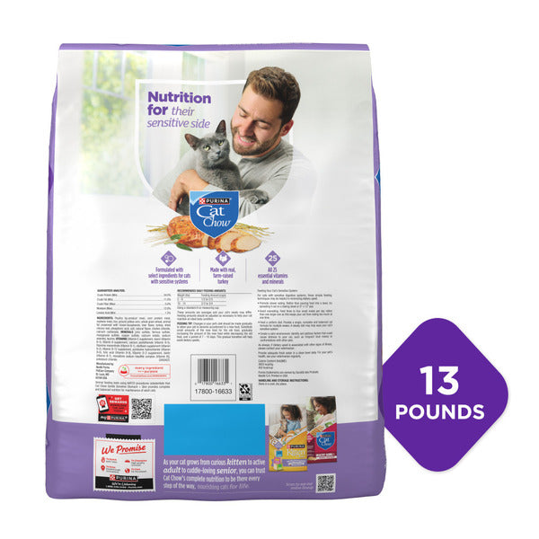 Purina Cat Chow Gentle Sensitive Stomach and Skin Dry Cat Food with Turkey