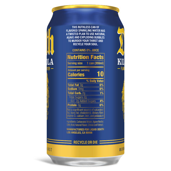 Liquid Death Soda-Flavored Sparkling Water, Killer Cola