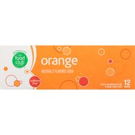 Food Club Soda, Orange, Caffeine Free, 12 Pack️