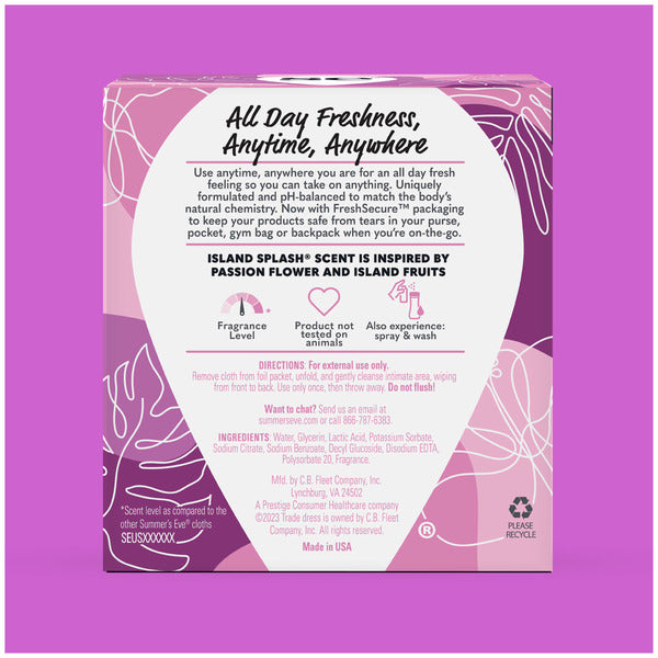 Summer's Eve Feminine Wipe Island Splash
